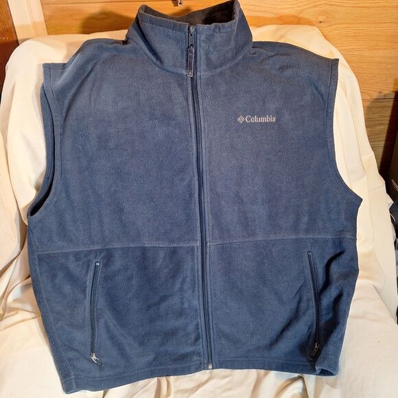Columbia Big and Tall Navy Blue Sleeveless Jacket Vest - Picture 1 of 9